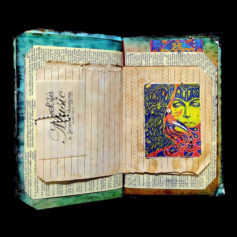 Grateful Dead Music Inspired Junk Journal Handmade Vintage Creative Notebook